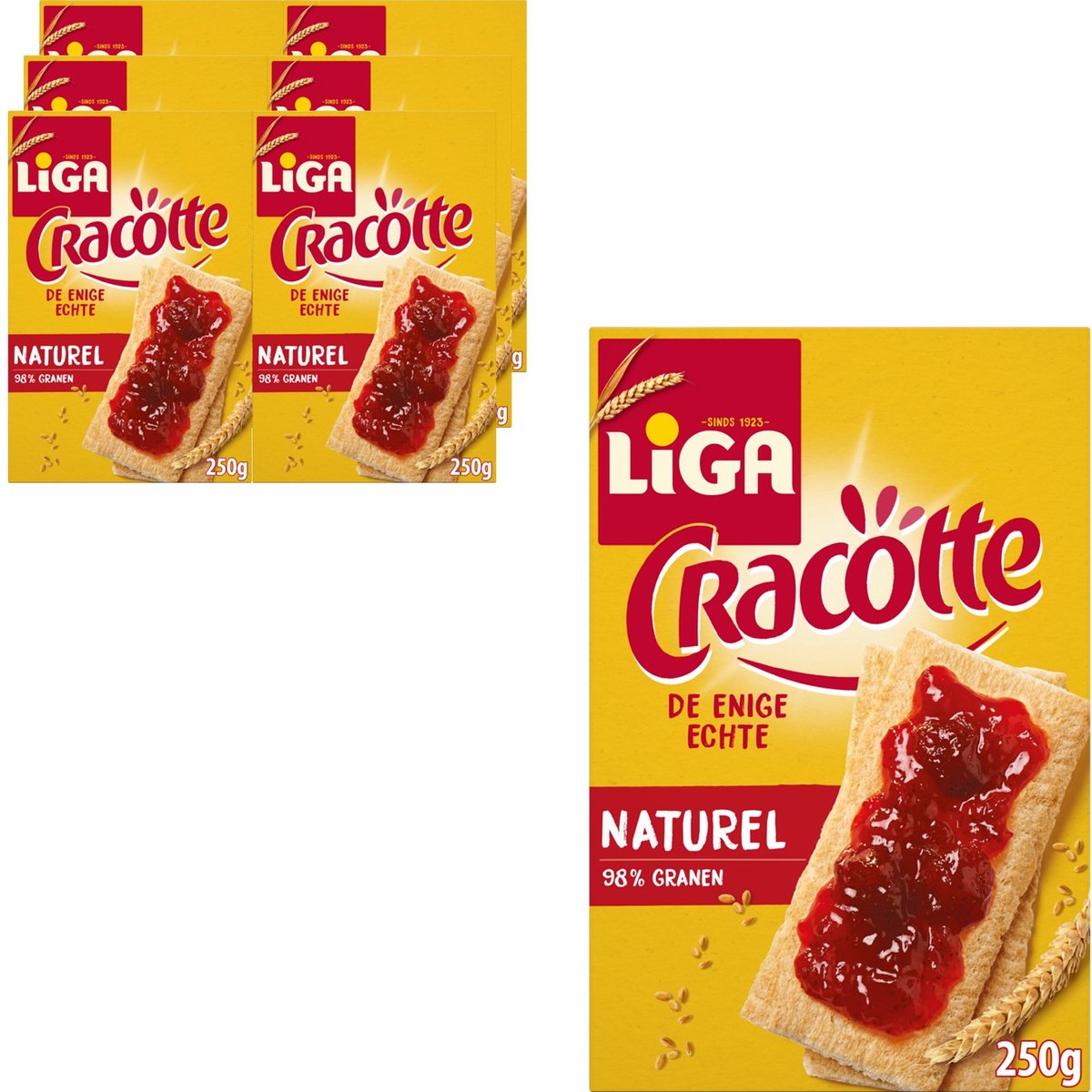 Liga cracotte cracker leggeri naturali 6 x 250g - cracker - sostitutivi del pane - colazione