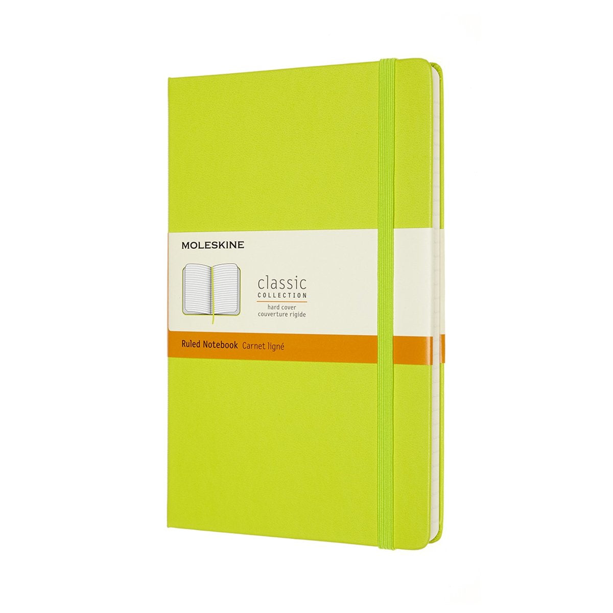 Taccuino classico Moleskine - grande - copertina rigida - a righe - verde limone