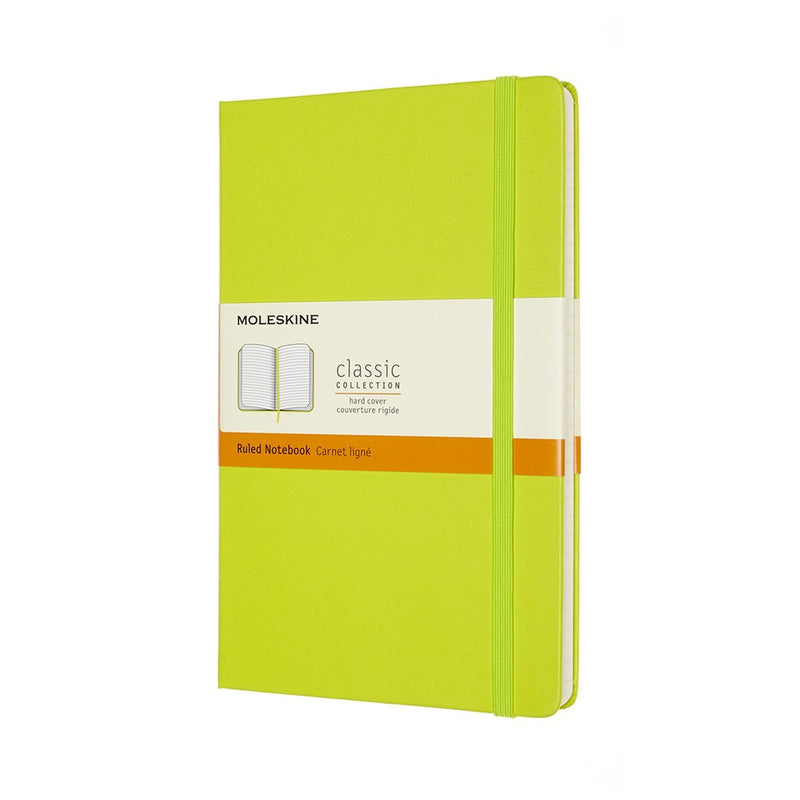 Cuaderno clásico Moleskine - grande - tapa dura - rayado - verde limón