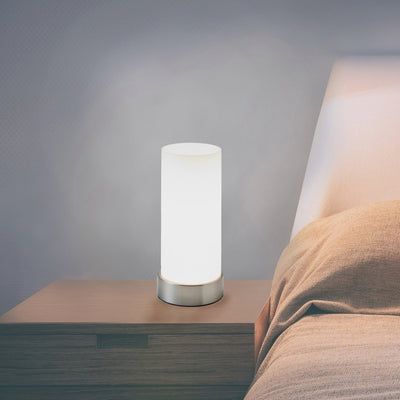B.k.licht - table lamp - dimmable bedside lamp - living room table lamp with glass - E14 fitting - h: 24.4 cm