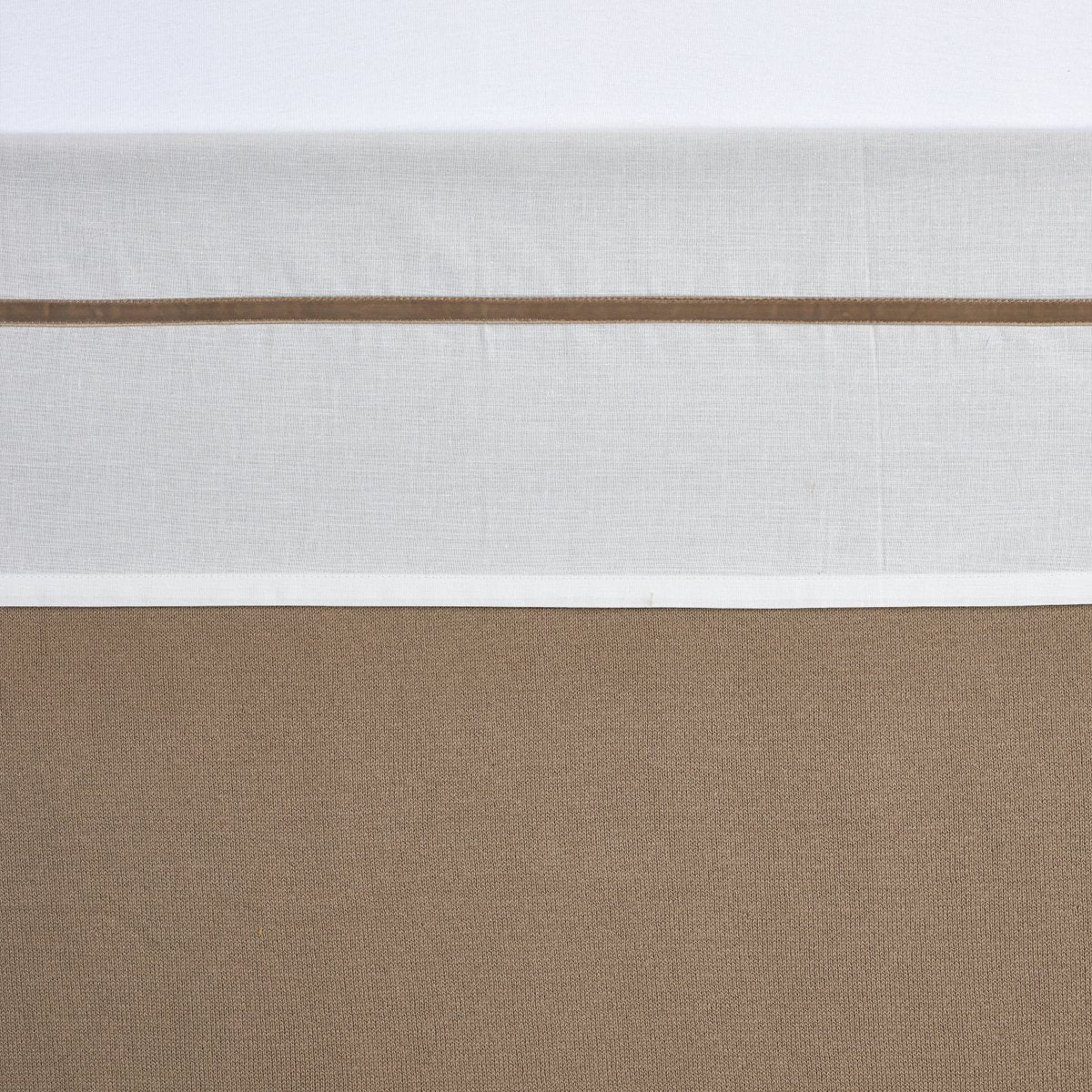 Lenzuolo per culla Meyco Baby Piping - tortora - 100x150 cm - 0,3 tog