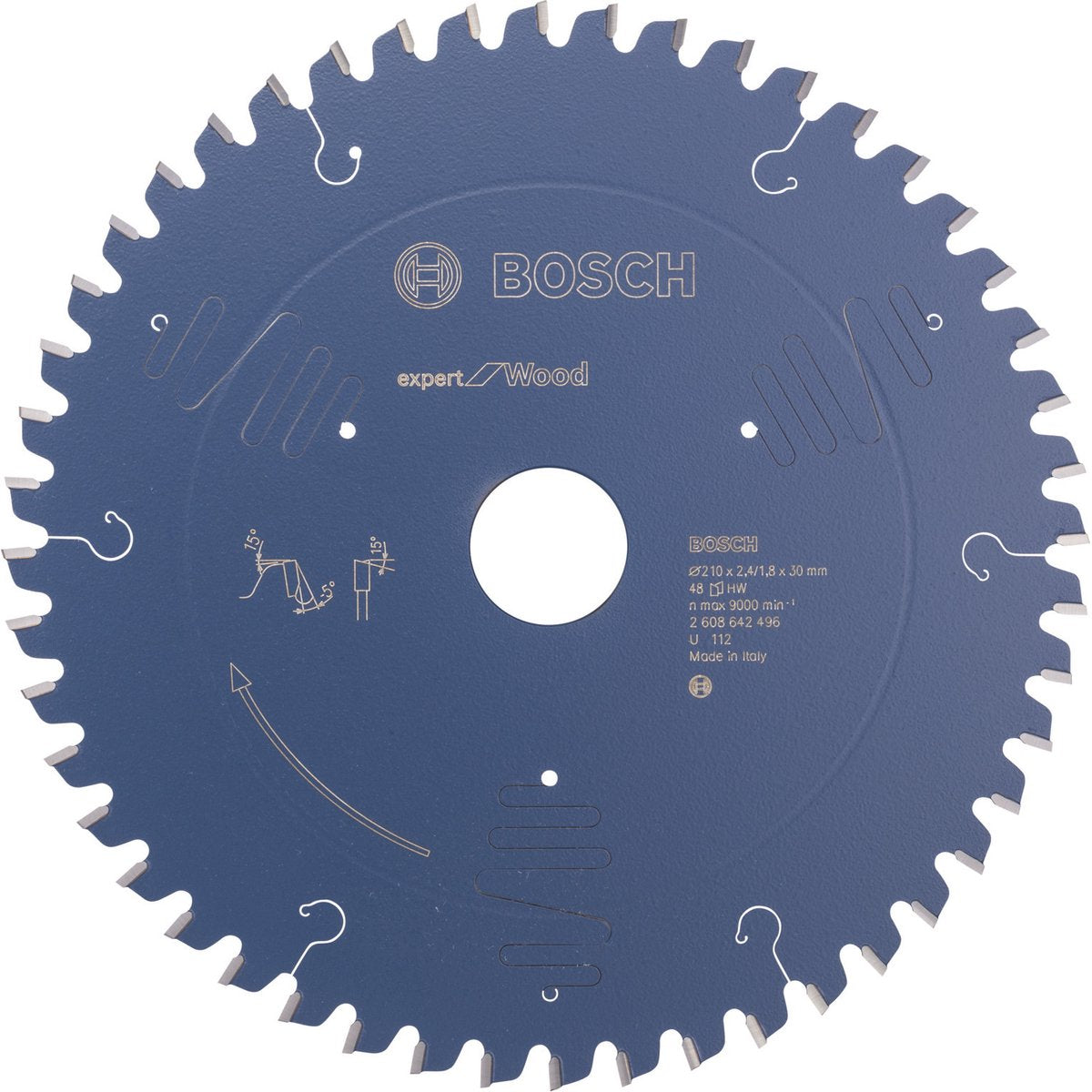 Bosch - hoja de sierra circular expert para madera 210 x 30 x 2,4 mm, 48