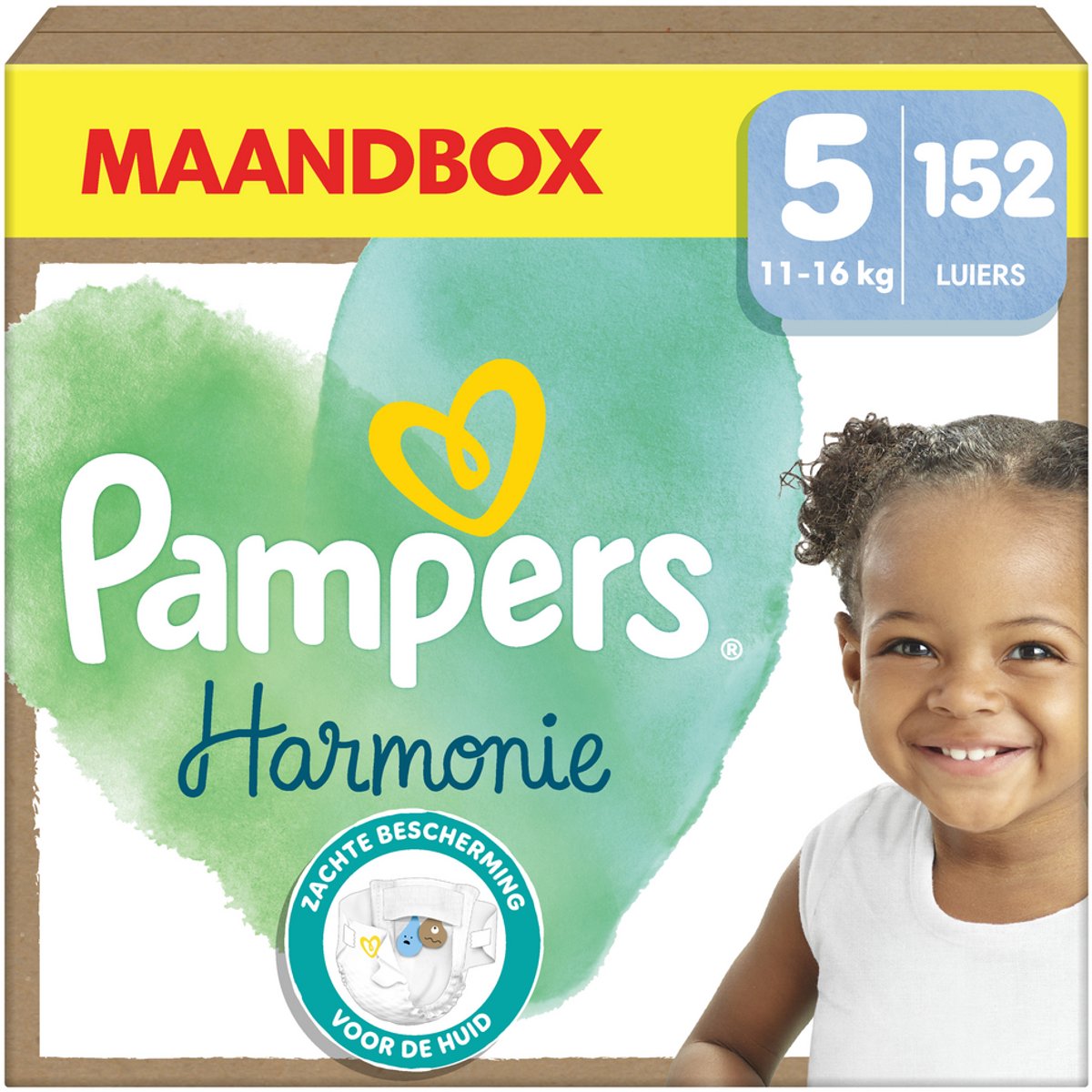 Pampers harmonie luiers maat 5, 152 luiers, 11kg-16kg