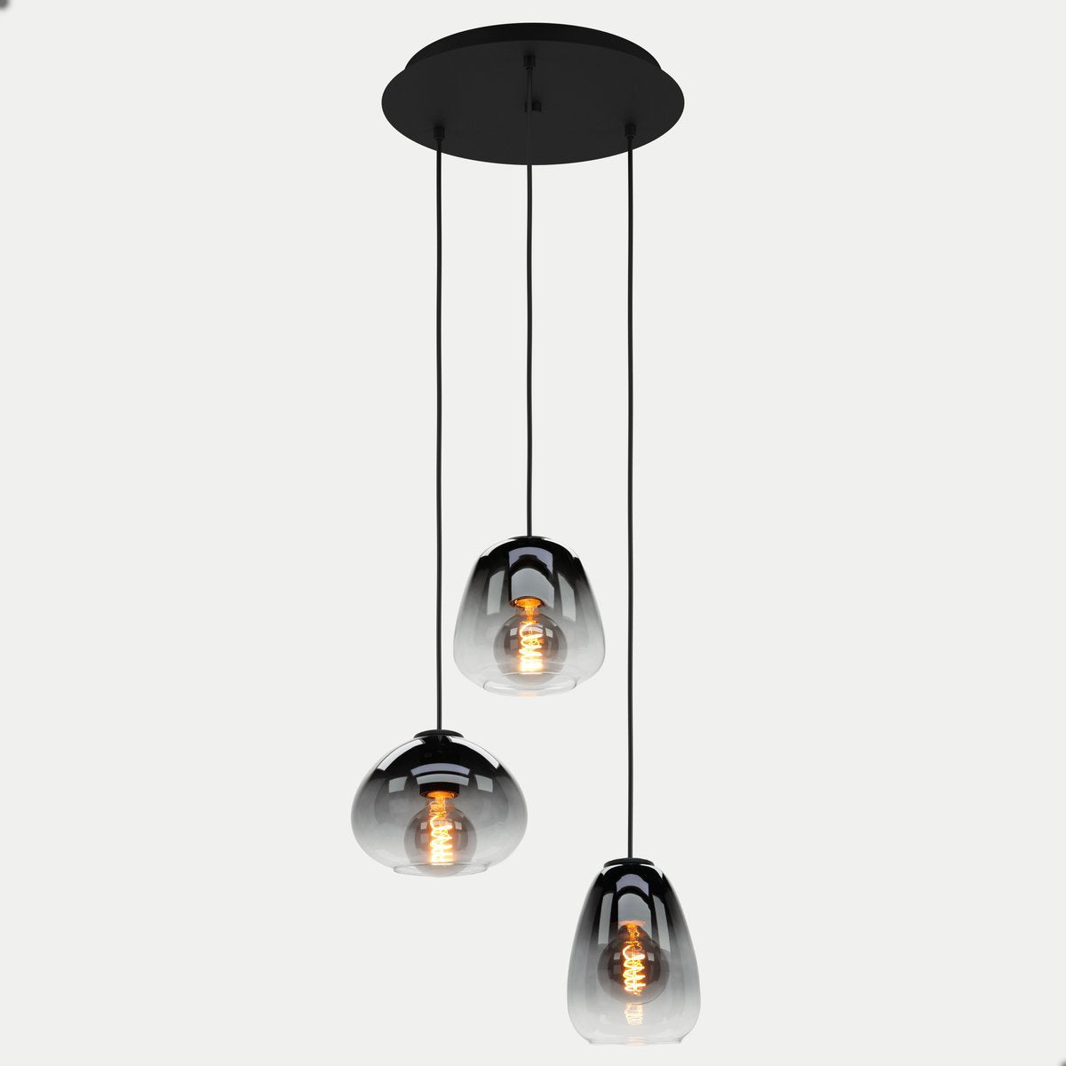 Eglo aguilares hanglamp - e27 - ø 43 cm - glas - zwart