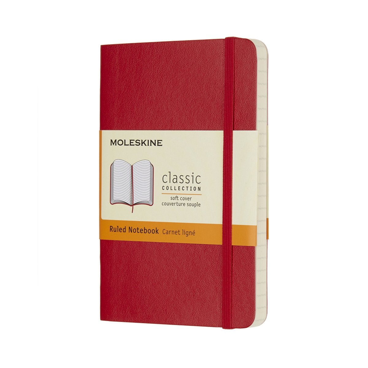 Taccuino classico Moleskine - tascabile - copertina morbida - a righe - rosso