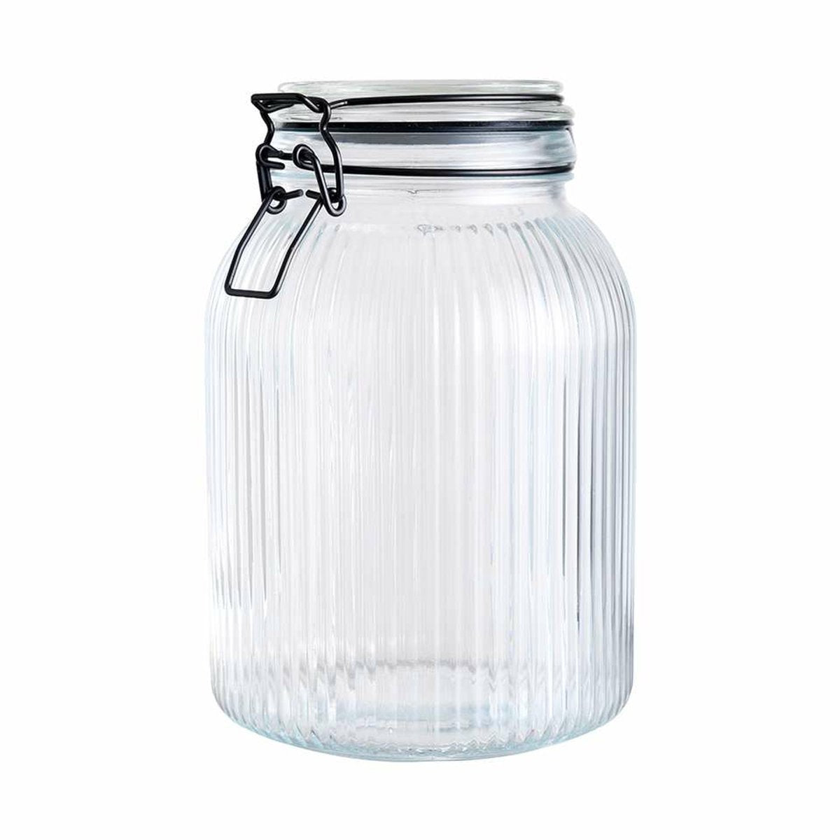 Tarro de conserva para caldo Alpina - transparente - vidrio estriado - 20x14cm - 1,9l