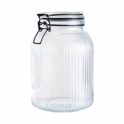 Tarro de conserva para caldo Alpina - transparente - vidrio estriado - 20x14cm - 1,9l