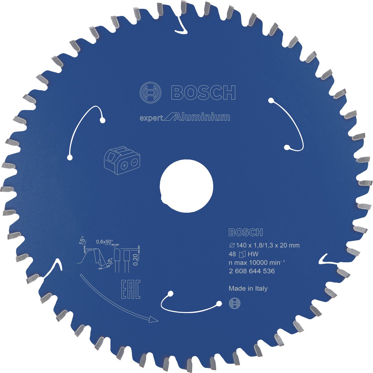 Experto Bosch para la cuchilla de sierra circular de aluminio para la batería