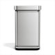 Papelera con pedal rectangular Simplehuman - 45 l - con soporte para bolsas - acero inoxidable plateado