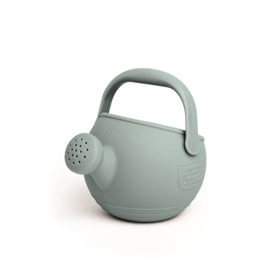 Annaffiatoio giocattolo flessibile Bigjigs - secchio da spiaggia in silicone grigio chiaro.