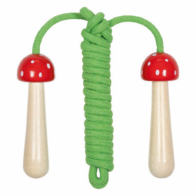 Goki jumping rope wooden handle mushroom