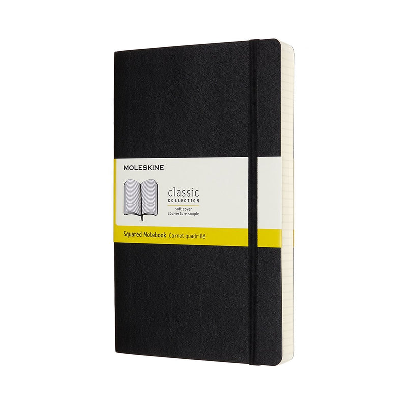 Taccuino Moleskine classico - espanso - grande - copertina morbida - a quadri - nero