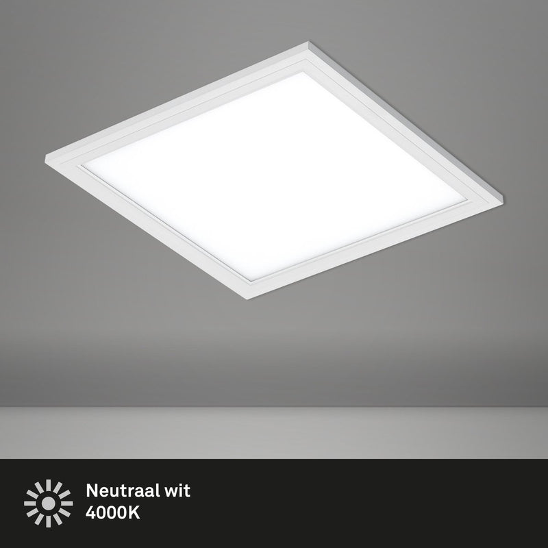 Briloner simple - led plafonniére - plafondlamp paneel - neutral wit licht 4.000 k - 1.300 lm - 12w - 29.5 x 29.5 cm - wit