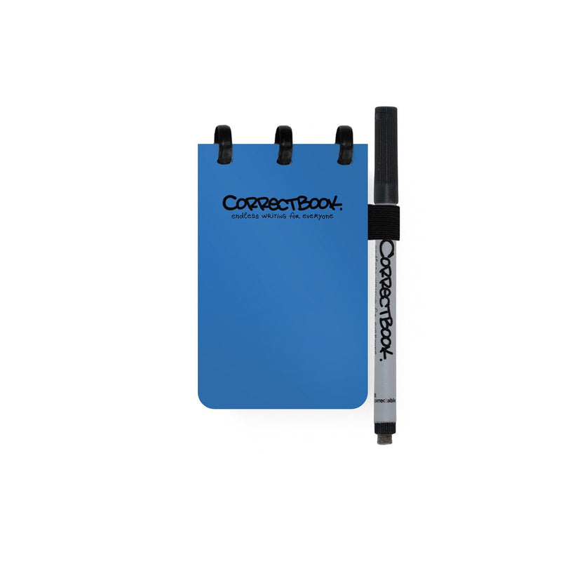 Quaderno cancellabile Correctbook A7 – blu terra – mix (righe vuote) – quaderno riutilizzabile – inclusa salvietta per penna – formato tascabile