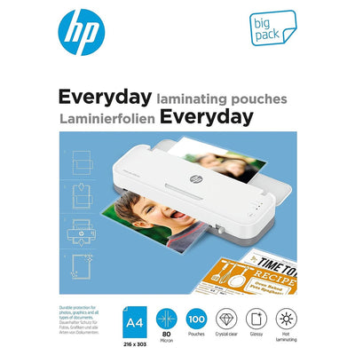 Fogli per laminazione quotidiana HP 9154 confezione grande A4 - buste per laminazione a caldo - trasparenti - 80 micron - 100 pezzi