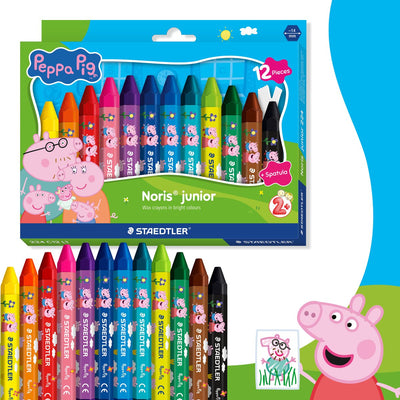 Pastelli a cera Staedtler Peppa Pig x Noris Junior - set da 12 pz