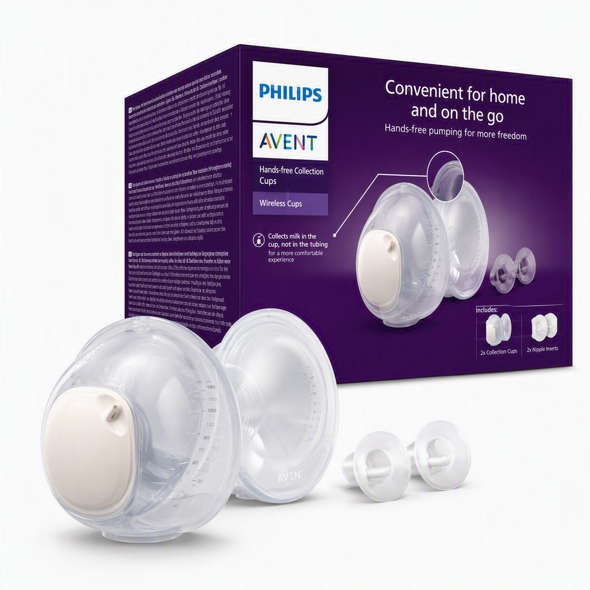 Philips avent dubbele opvangcups - ultralicht - skinsense siliconen opvangcups - comfortabele pasvorm - handsfree -scf439 01