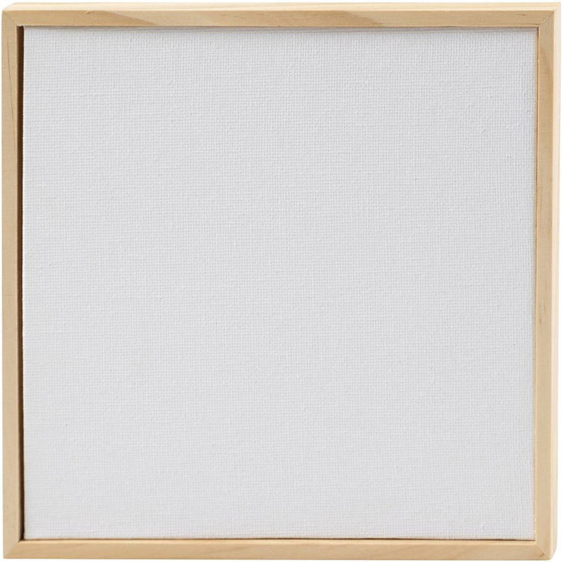 Creativ company canvas paneel met lijst 15,8x15,8 cm 280 gr wit 10 stuks
