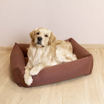 D d home - cama para perros eden - funda lavable repelente al agua - granate - mediana 90x70x22cm