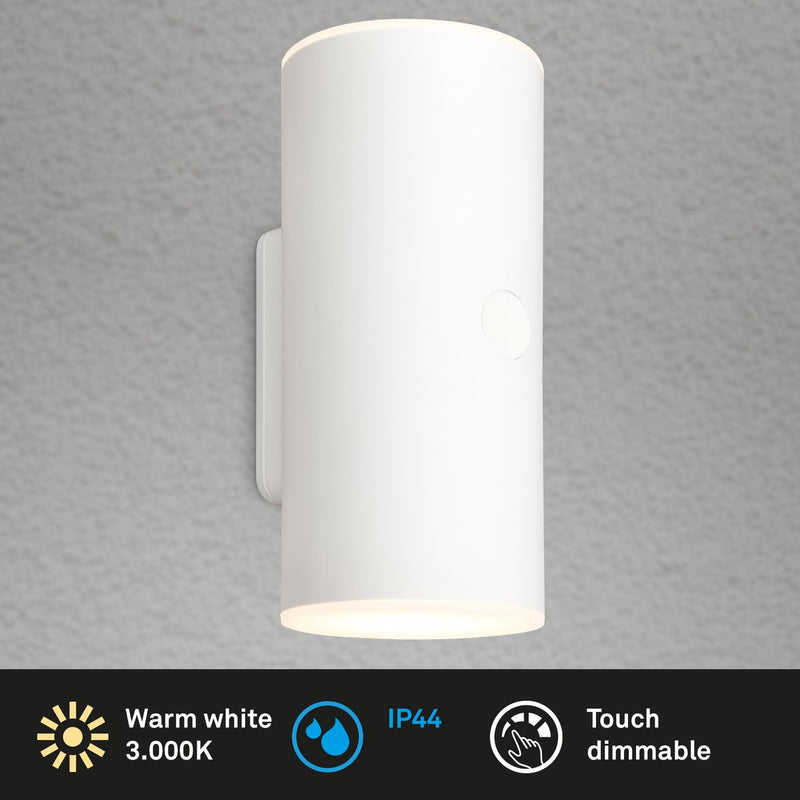 Briloner - lampada da esterno - lima - touch - dimmerabile a gradini - ricarica tramite USB - batteria ricaricabile - protezione contro gli spruzzi d'acqua - 15,5 x 7 x 8 cm - nero