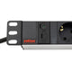 Presa Roline 19 8 vie + spina C14 argento 2 m