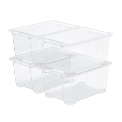 Rotho core basic storage box - set of 4 - stackable - 44 ltr