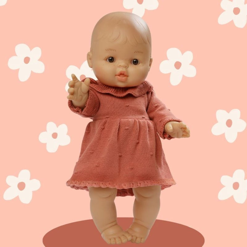 Heless Dolls Knitting Dress Peach, 28-35 cm