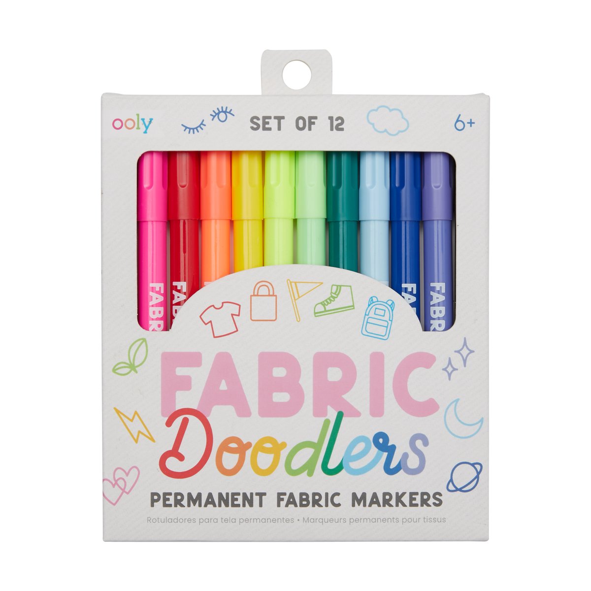 Ooly - garabatos de tela - ¡12 rotuladores para decorar tu ropa!