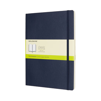 Moleskine classic notitieboek - extra large - softcover - blanco - saffier blauw