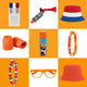 Merkloos sans marque hockey oranje supporterspakket – schmink, haarspray, hoed feestaccessoires