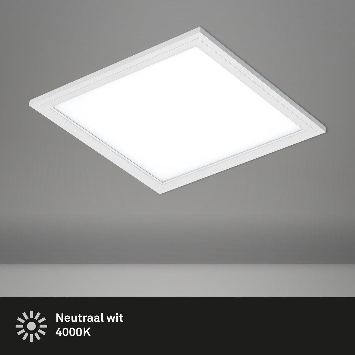Briloner simple - plafón led - plafón panel - luz blanca neutra 4.000 k - 1.300 lm - 12w - 29,5 x 29,5 cm - blanco