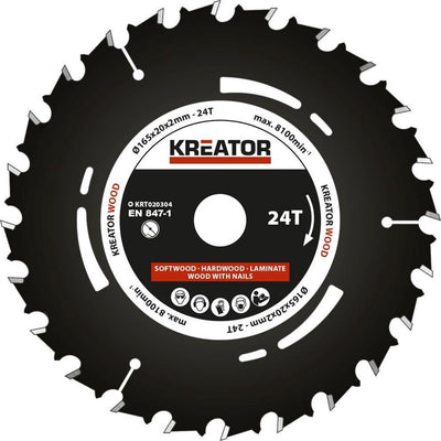 Kreator krt020304 hoja de sierra de inmersión 165 mm - 24t