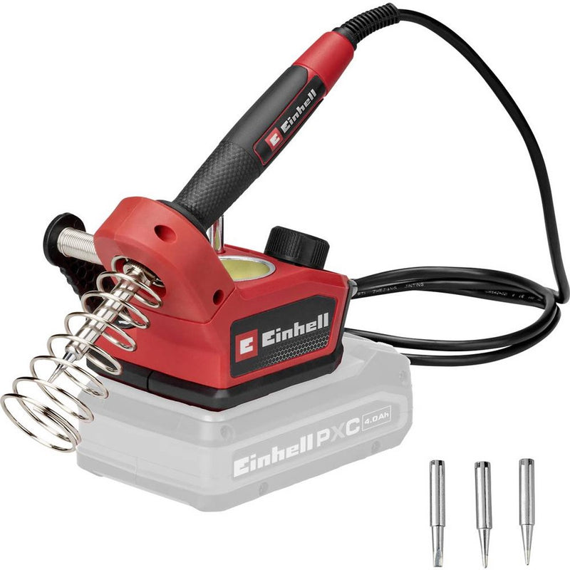 Soldador a batería Einhell te-si 18 480 li e solo - power x-change - 18 v li-ion - temperatura regulable 205-480°c - incluye puntas intercambiables - excl. batería y cargador