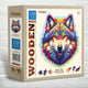 Ciudad de madera rompecabezas de madera lobo arcoiris 150 piezas - wood.city