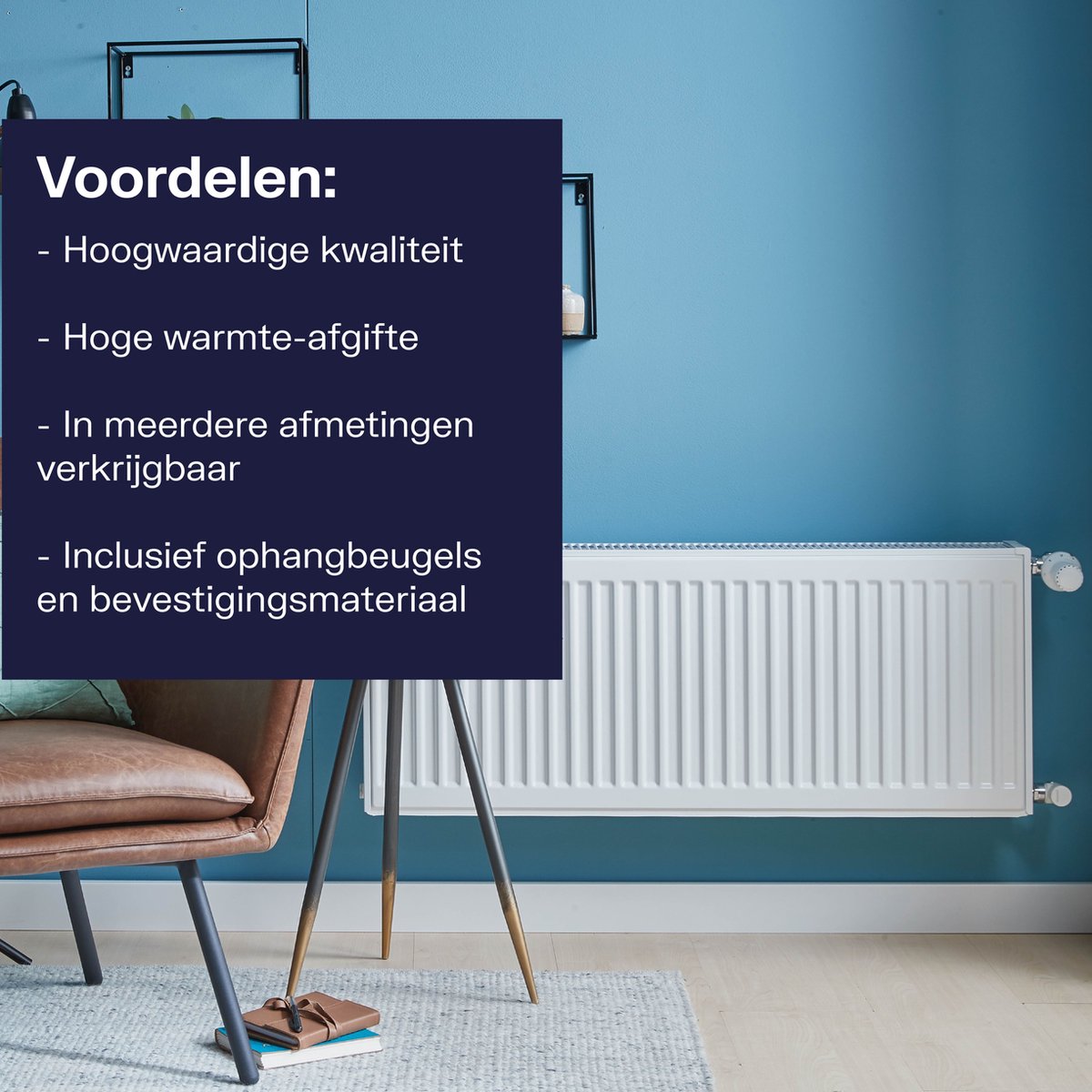 Plieger compact paneelradiator type 22 - wit - 90 x 60 cm