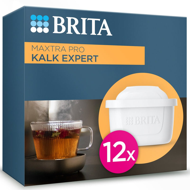 Cartuccia filtro acqua Brita maxtra pro limescale expert - 12 pezzi - filtro acqua originale per tutte le caraffe per la protezione di dispositivi con acqua dura - filtra calcare, impurità, cloro e metalli, tra le altre cose
