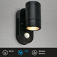 Briloner - Lampada da parete a LED - 3789015 - rilevatore di movimento - IP54 - lampada intercambiabile - durata della luce 30 secondi - 15 x 7 x 9,5 cm - nero