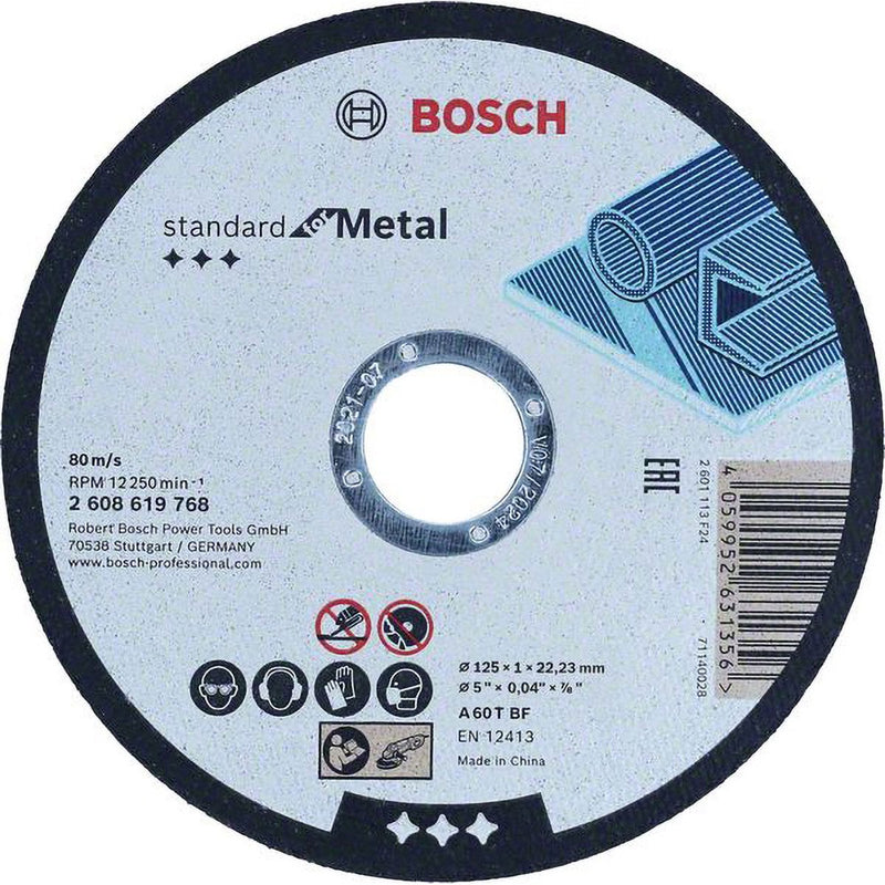 Accessori Bosch disco da taglio standard metallo 125x1x22,23 - 2608619768