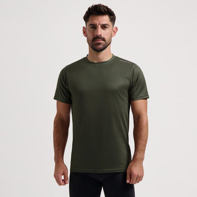 Maglia running promozionale Rogelli uomo - maniche corte - verde militare - l