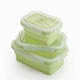 Set portapranzo Muitomas - 3 pezzi - silicone - pieghevole - con coperchio - adatto al microonde, alla lavastoviglie e al congelatore - verde
