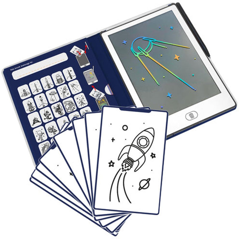 Kidywolf - mini tavoletta grafica kidydraw per bambini - tema galassia - educativo - 4+ anni