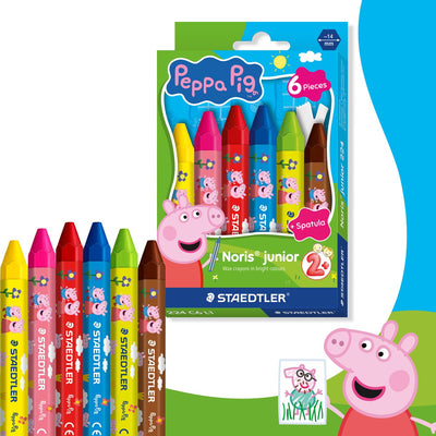 Staedtler peppa pig x noris junior wax crayons - set of 6 pcs