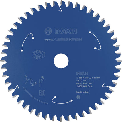 Lama per sega circolare Bosch 2608644549 Expert a batteria - 165 x 20 x 48t - piastra in melamina - metallo duro
