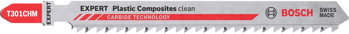 Bosch expert series - jigsaw blade - 3 pieces - plastic composites clean - t 301 chm