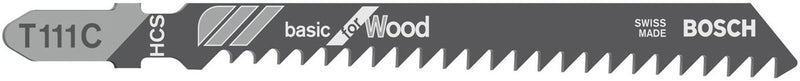 Bosch - hoja de sierra de calar t 111 c basic para madera - 100 piezas