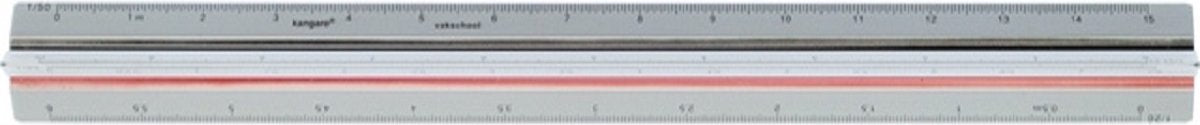 Bastone scuola professionale scala canguro - 30 cm - alluminio - scala 1:20 25 33,33 50 75 100 - k-760332