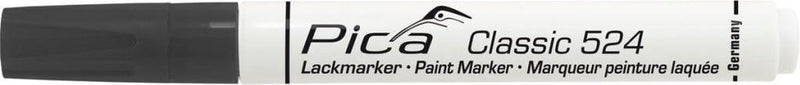 Pica 524 46 pennarello a vernice per industria classica - nero - rotondo 2-4 mm