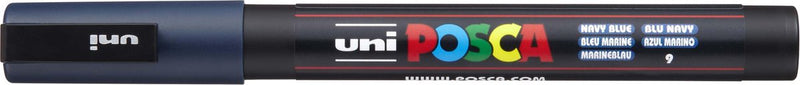 Pennarello acrilico Uni posca pc3m blu navy - punta tonda fino a 1,3 mm