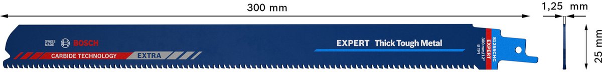 Bosch reciprozaagblad expert dik hard metaal lengte 300 mm breedte 25 mm ( 4000837489 )