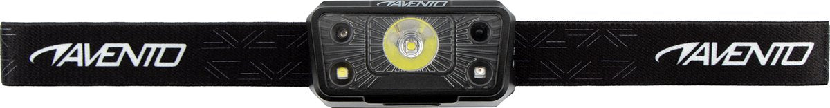 Avento multimodo - linterna frontal LED con sensor de movimiento - recargable por USB - inclinable - negro plateado